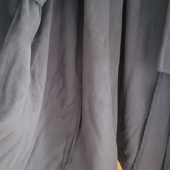 Zara Olive Green Long Faux Suede Trench Coat XS - Picture 5 of 11